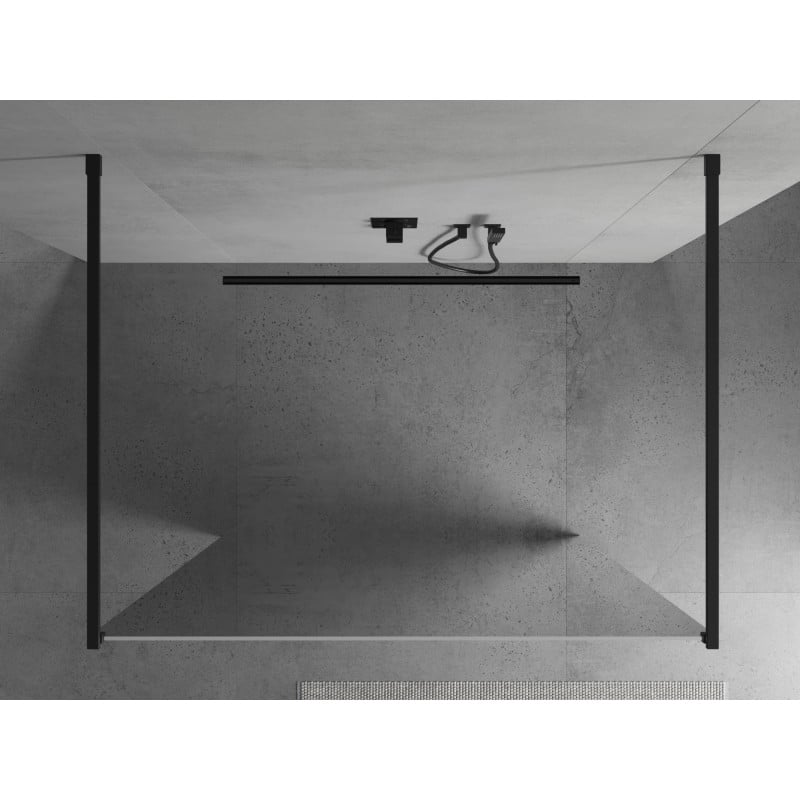 Mexen Kioto freistehende Duschwand 120 x 200 cm, Spiegel 8 mm, schwarz - 800-120-002-70-50