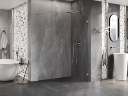 Mexen Lunar Duschwand Walk-in rechts 110 x 200 cm, transparent 8 mm, gebürsteter Nickel - 830-110-000-97-00-P