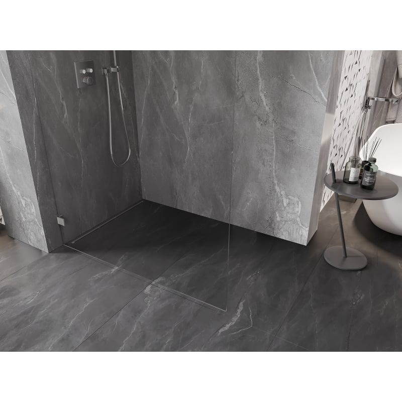 Mexen Lunar L Walk-in Duschwand links 120 x 200 cm, transparent 8 mm, gebürsteter Nickel - 830L-120-000-97-00-L