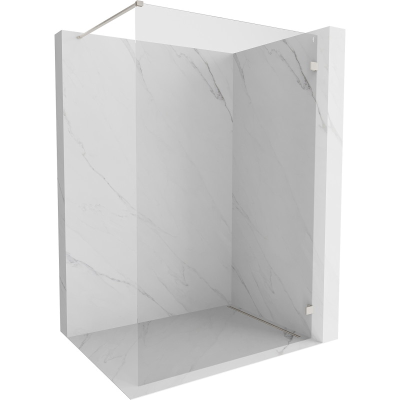 Mexen Lunar Duschwand Walk-in rechts 130 x 200 cm, transparent 8 mm, gebürstetes Nickel - 830-130-000-97-00-P