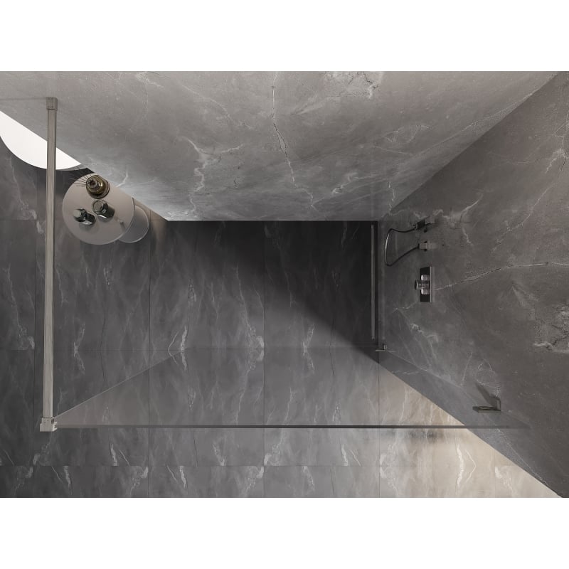 Mexen Lunar Duschwand Walk-In rechts 150 x 200 cm, transparent 8 mm, gebürsteter Nickel - 830-150-000-97-00-P