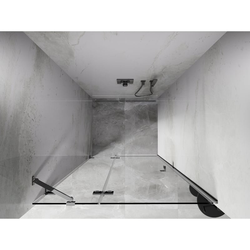 Mexen Lunar Duschschwingtüren links 80 cm, transparent, Chrom - 834-080-000-01-00-L