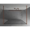 Mexen Kioto Freistehende Duschwand 140 x 200 cm, schwarzer Rahmen 8 mm, Roségold - 800-140-002-60-70