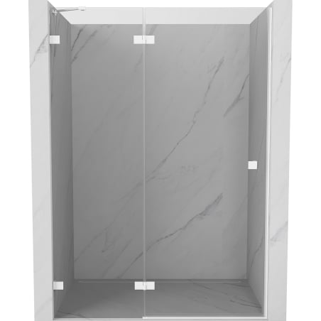 Mexen Lunar Duschschwenktür links 130 cm, transparent, weiß - 834-130-000-20-00-L