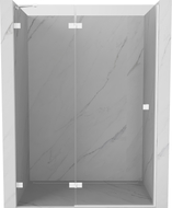 Mexen Lunar Duschschwenktür links 130 cm, transparent, weiß - 834-130-000-20-00-L