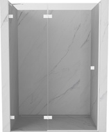 Mexen Lunar Duschkabinentür schwenkbar links 135 cm, transparent, weiß - 834-135-000-20-00-L