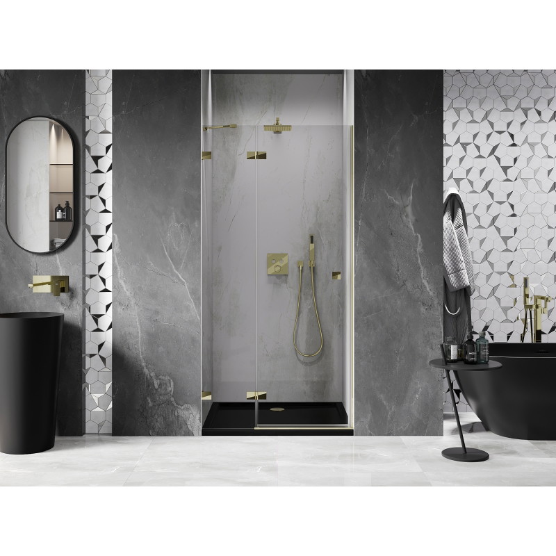 Mexen Lunar Duschkabinentür, links öffnend, 115 cm, transparent, gold - 834-115-000-50-00-L