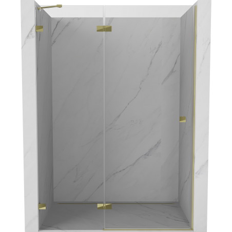 Mexen Lunar Duschwand links öffnend 130 cm, transparent, gold - 834-130-000-50-00-L