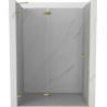 Mexen Lunar Duschwand links öffnend 130 cm, transparent, gold - 834-130-000-50-00-L
