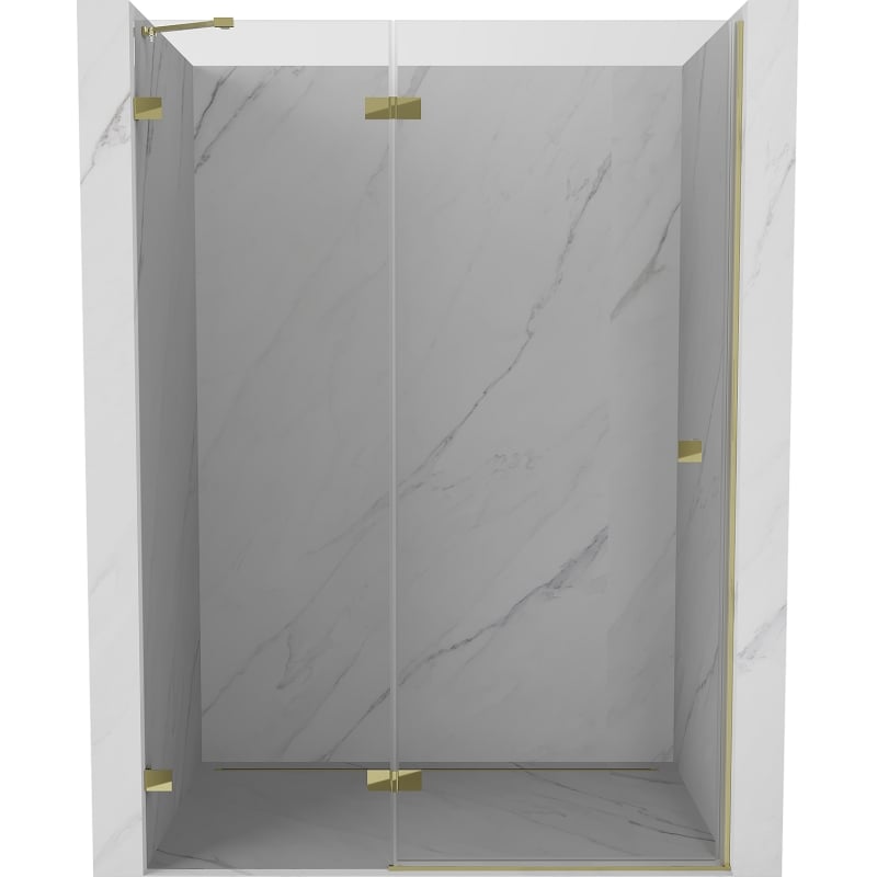 Mexen Lunar Duschschwingtüre links 140 cm, transparent, gold - 834-140-000-50-00-L