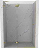 Mexen Lunar Duschschwingtüre links 140 cm, transparent, gold - 834-140-000-50-00-L