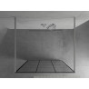 Mexen Kioto Freistehende Duschwand 100 x 200 cm, schwarzes Gitter 8 mm, Chrom - 800-100-002-01-77