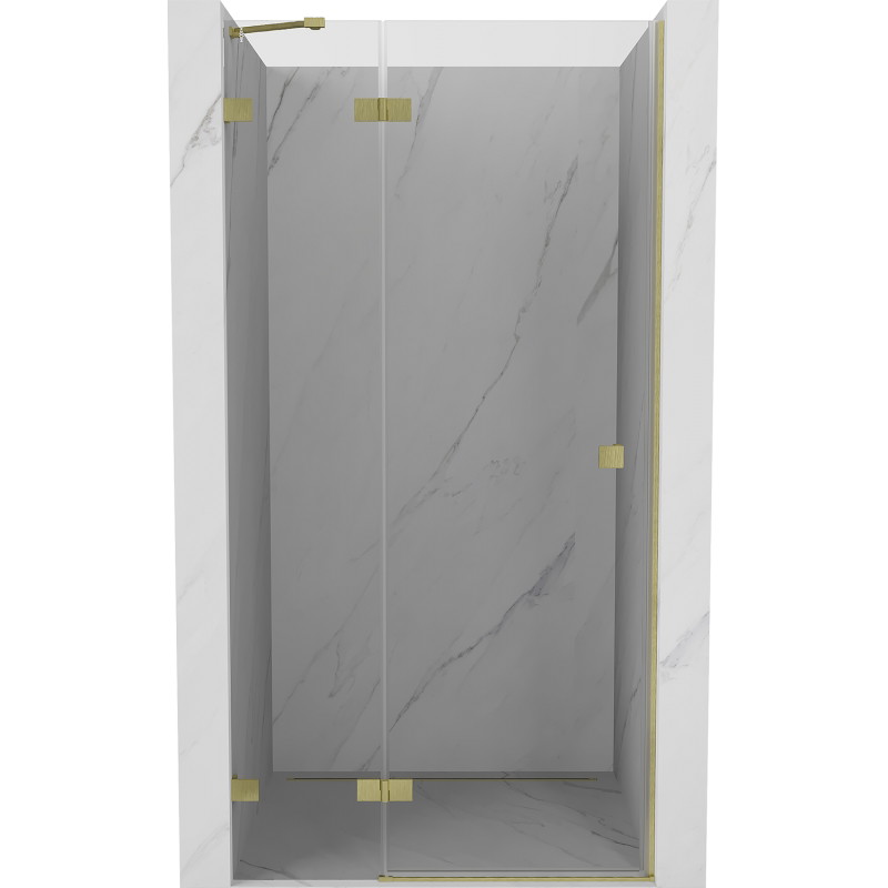 Mexen Lunar Duschflügeltür links 80 cm, transparent, gebürstetes Gold - 834-080-000-55-00-L