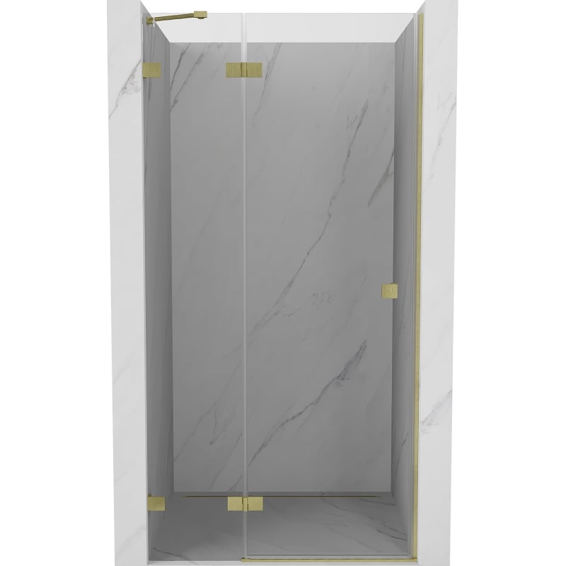 Mexen Lunar Duschdrehtür links 90 cm, transparent, gebürstetes Gold - 834-090-000-55-00-L