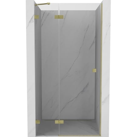 Mexen Lunar Duschdrehtür links 90 cm, transparent, gebürstetes Gold - 834-090-000-55-00-L