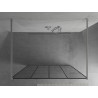Mexen Kioto Freistehende Duschwand 140 x 200 cm, schwarzes Gitter 8 mm, Chrom - 800-140-002-01-77