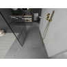 Mexen Kioto freistehende Duschwand 100 x 200 cm, schwarzes Gitter 8 mm, gold - 800-100-002-50-77