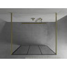 Mexen Kioto freistehende Duschwand 100 x 200 cm, schwarzes Gitter 8 mm, gold - 800-100-002-50-77