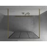 Mexen Kioto Freistehende Duschwand 110 x 200 cm, schwarzes Gitter 8 mm, Gold - 800-110-002-50-77