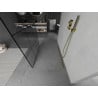 Mexen Kioto Freistehende Duschwand 120 x 200 cm, schwarzes Gitter 8 mm, gold - 800-120-002-50-77