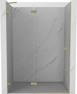 Mexen Lunar Dusch-Schwingtür links 140 cm, transparent, gebürstetes Gold - 834-140-000-55-00-L
