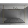 Mexen Kioto Freistehende Duschwand 140 x 200 cm, schwarze Gitter 8 mm, gold - 800-140-002-50-77