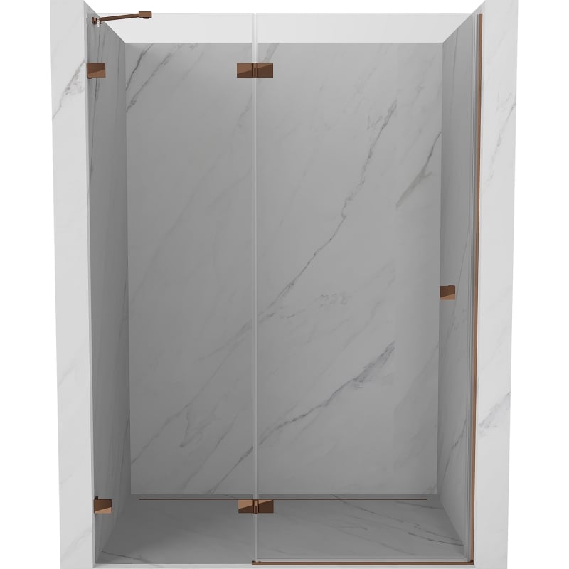 Mexen Lunar Duschdrehtür links 130 cm, transparent, Roségold - 834-130-000-60-00-L