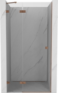 Mexen Lunar Schwenktür Dusche links 85 cm, transparent, gebürstetes Kupfer - 834-085-000-65-00-L