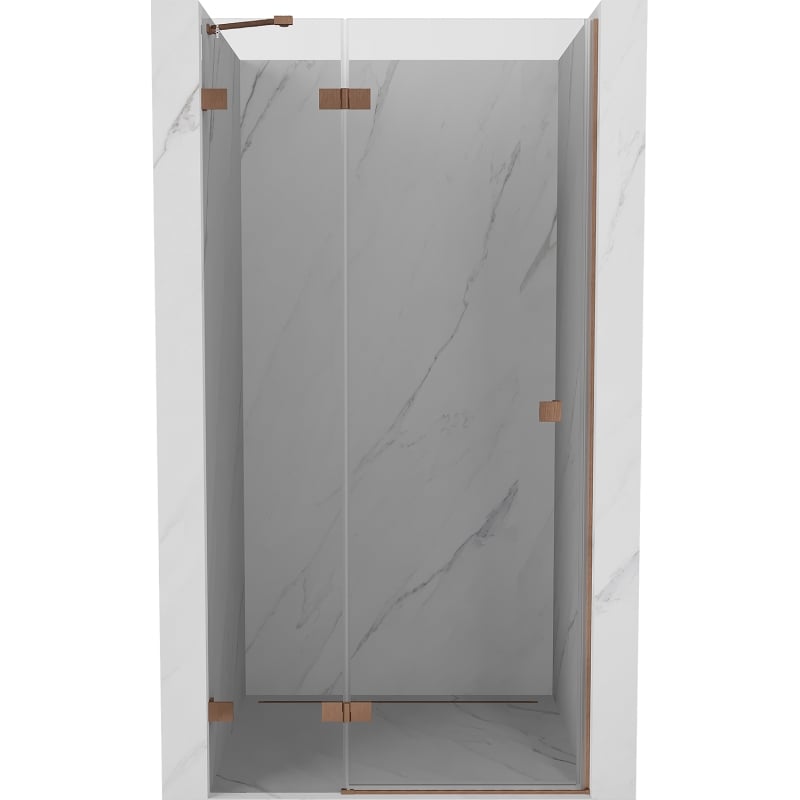 Mexen Lunar Duschdrehtür links 95 cm, transparent, gebürstetes Kupfer - 834-095-000-65-00-L