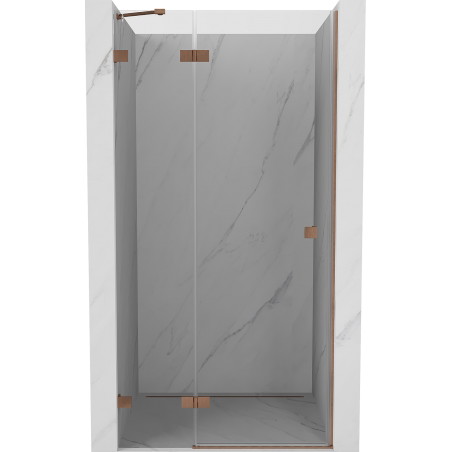 Mexen Lunar Duschpendeltür links 120 cm, transparent, gebürstetes Kupfer - 834-120-000-65-00-L