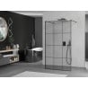 Mexen Kioto Freistehende Duschwand 100 x 200 cm, schwarzes Gitter 8 mm, schwarz - 800-100-002-70-77