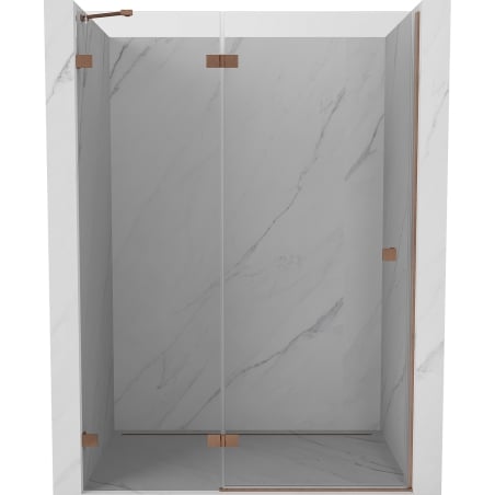 Mexen Lunar Dusch-Schwenktür links 130 cm, transparent, gebürstetes Kupfer - 834-130-000-65-00-L