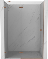 Mexen Lunar Duschpendeltür links 135 cm, transparent, gebürstetes Kupfer - 834-135-000-65-00-L