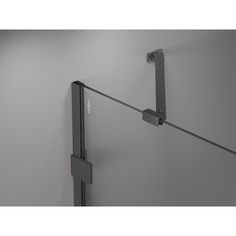 Mexen Lunar Duschdrehtür links 70 cm, transparent, gebürstetes Gun Gray - 834-070-000-66-00-L