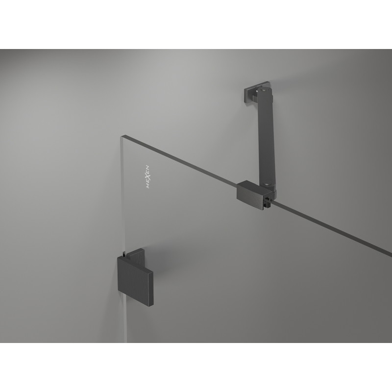 Mexen Lunar Duschdrehtür links 70 cm, transparent, gebürstetes Gun Gray - 834-070-000-66-00-L