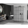 Mexen Kioto Freistehende Duschwand 130 x 200 cm, schwarzes Gitter 8 mm, schwarz - 800-130-002-70-77