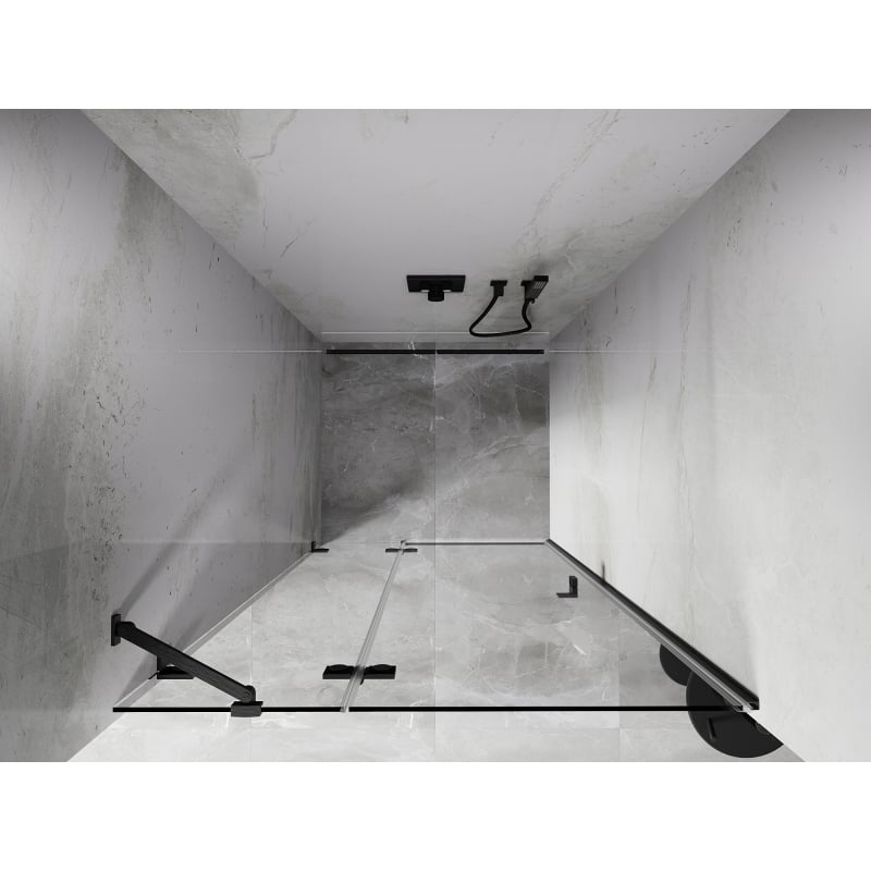 Mexen Lunar Duschflügeltür links 100 cm, transparent, gun gray gebürstet - 834-100-000-66-00-L