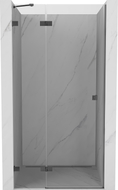Mexen Lunar Duschtür, schwenkbar links 110 cm, transparent, gebürstet Gun Gray - 834-110-000-66-00-L
