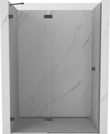 Mexen Lunar Pendeltür links 140 cm, transparent, gebürstet Gun Gray - 834-140-000-66-00-L