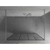 Mexen Kioto freistehende Duschwand 120 x 200 cm, schwarzes Muster 8 mm, Chrom - 800-120-002-01-78