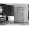 Mexen Kioto freistehende Duschwand 130 x 200 cm, schwarzes Muster 8 mm, Chrom - 800-130-002-01-78