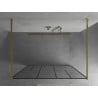 Mexen Kioto freistehende Duschwand 130 x 200 cm, schwarzes Muster 8 mm, gold - 800-130-002-50-78