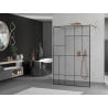 Mexen Kioto freistehende Duschwand 100 x 200 cm, schwarzes Muster 8 mm, Roségold - 800-100-002-60-78