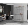 Mexen Kioto freistehende Duschwand 130 x 200 cm, schwarzes Muster 8 mm, Roségold - 800-130-002-60-78