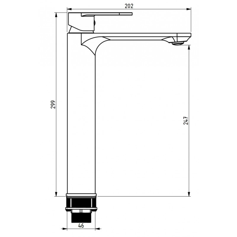 Mexen Milo hoher Waschtischarmatur, schwarz - 71310-70