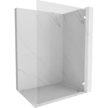 Mexen Lunar L Duschwand Walk-in rechts 90 x 200 cm, transparent 8 mm, weiß - 830L-090-000-20-00-P