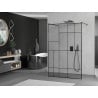 Mexen Kioto freistehende Duschwand 140 x 200 cm, schwarzes Muster 8 mm, schwarz - 800-140-002-70-78