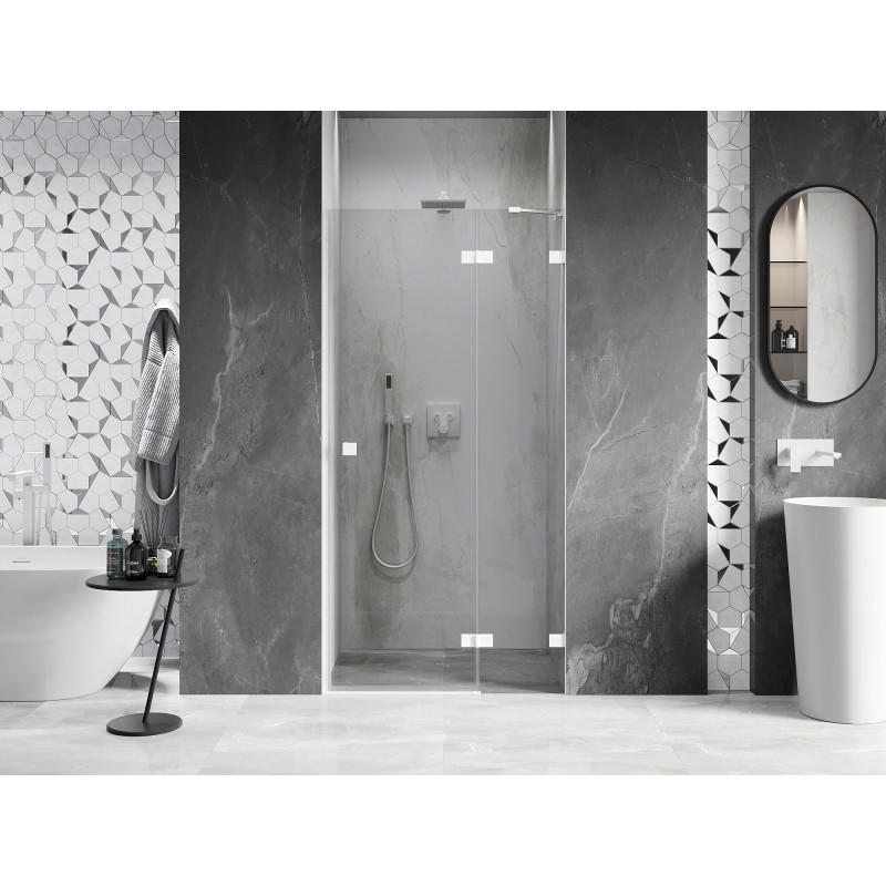 Mexen Lunar Duschdrehtür rechts 120 cm, transparent, weiß - 834-120-000-20-00-P