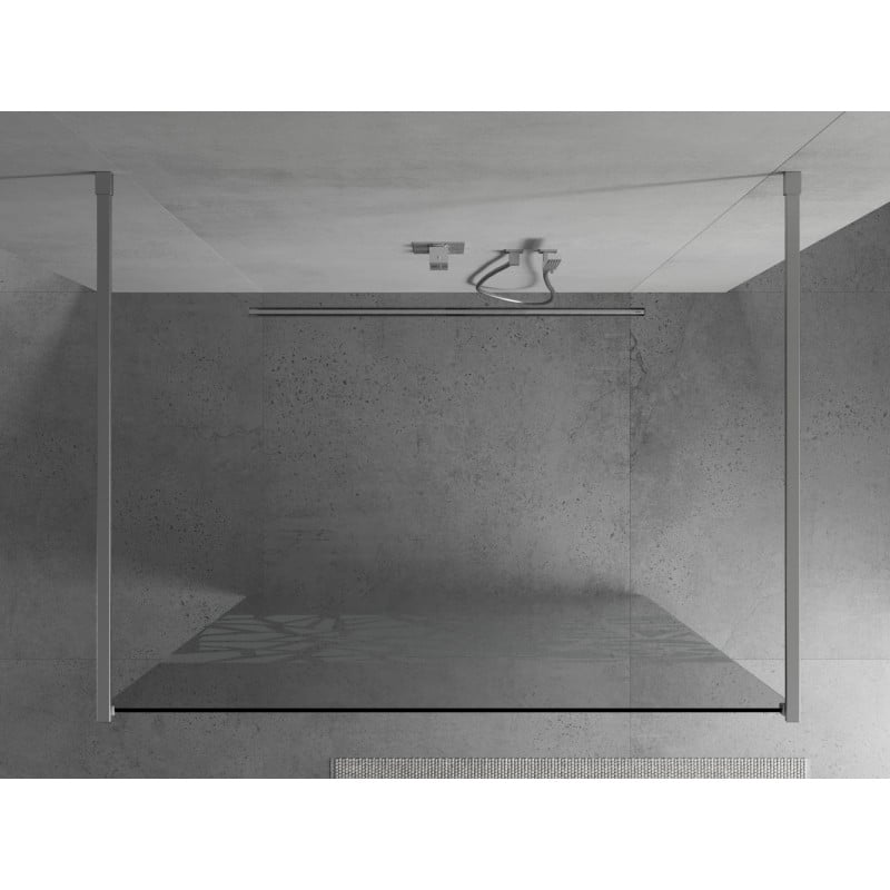Mexen Kioto freistehende Duschwand 120 x 200 cm, weißes Muster 8 mm, Chrom - 800-120-002-01-85