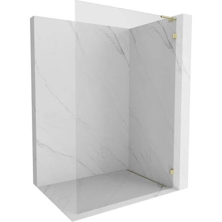Mexen Lunar L Duschwand Walk-in rechts 60 x 200 cm, transparent 8 mm, gold - 830L-060-000-50-00-P